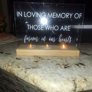 Memorial Candle Holder with LED Lights IN LOVING MEMORY